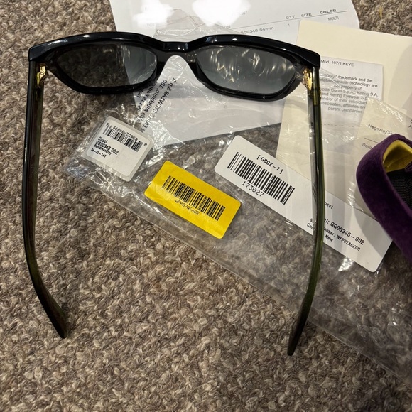 GUCCI Sunglasses GG 0034S Black w Red & Green Glitter - Picture 11 of 16
